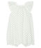 Tutina corta bebè femmina a costine bianco MARSHMALLOW/bianco MULTICO
