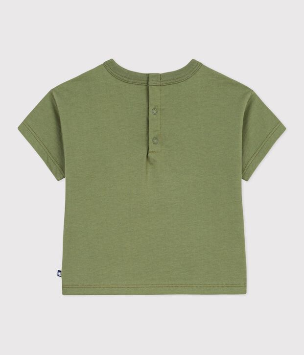 T-shirt a maniche corte in cotone con motivo gabbiano neonato verde