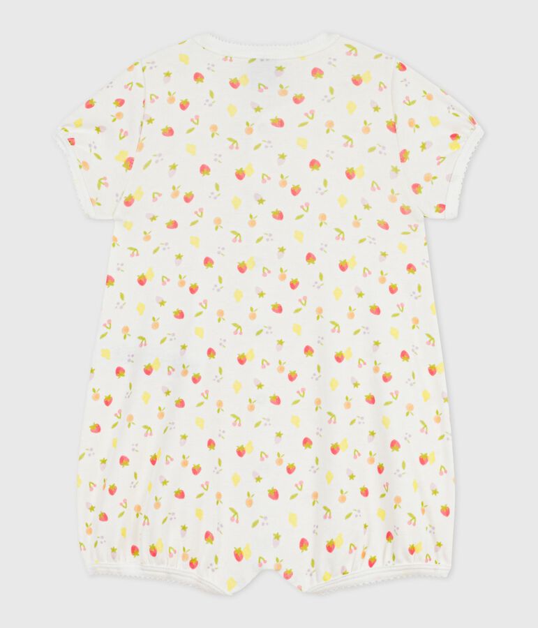 Tutina corta in cotone con frutti stampati neonato MARSHMALLOW/ PANTY
