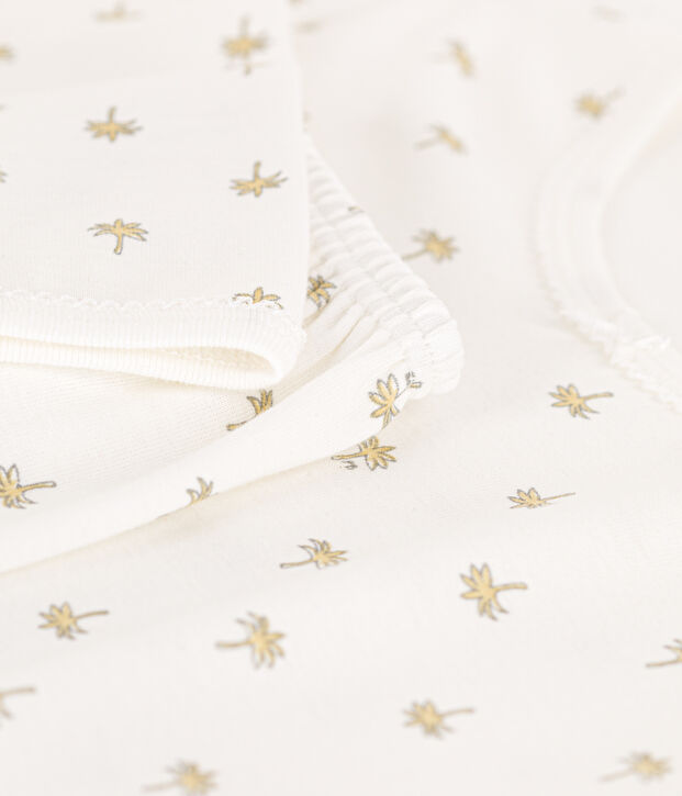 Pigiama in cotone con palme per bimbe bianco/multicolore