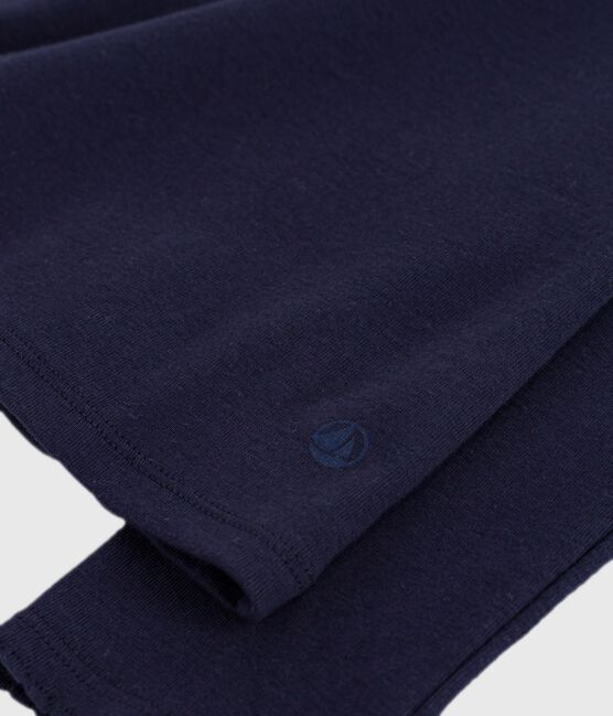 T-shirt L'Iconique a maniche lunghe in cotone con punto cocotte donna blu SMOKING