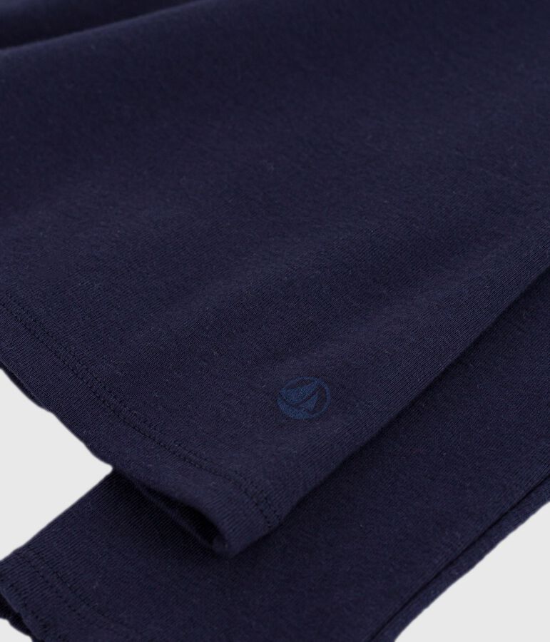 T-shirt L'Iconique a maniche lunghe in cotone con punto cocotte donna blu