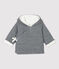 Giacca a righe con cappuccio bebè in cotone biologico bianco MARSHMALLOW/blu SMOKING
