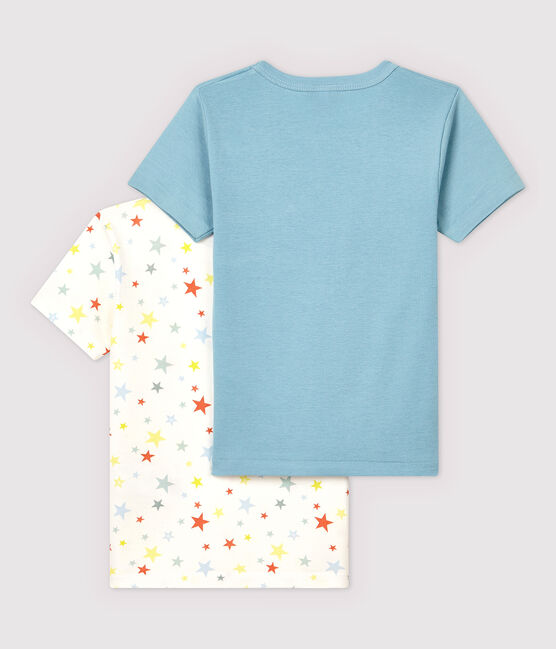 Confezione da 2 t-shirt maniche corte stelle multicolore bambino in cotone biologico variante 1