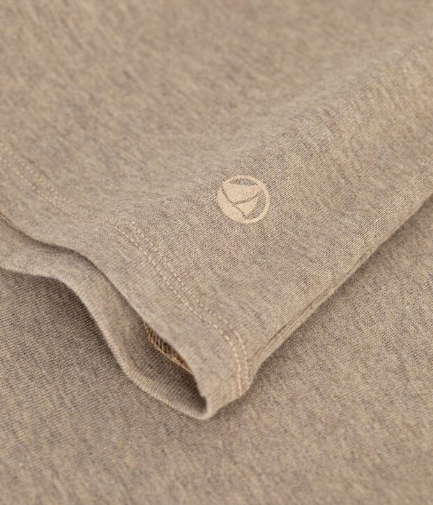 Dolcevita in cotone tinta unita donna beige