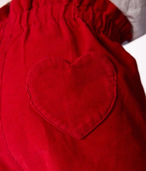 Shorts in velluto tinta unita neonata rosso TERKUIT