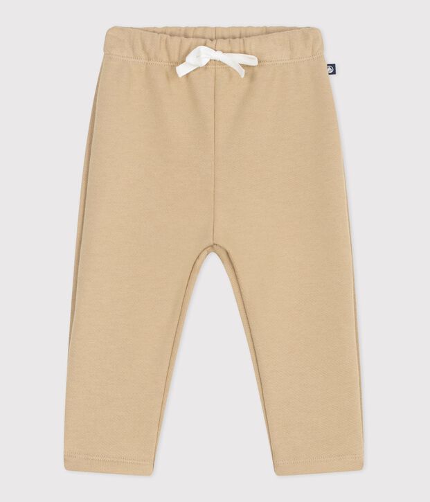 Joggers in cotone tinta unita neonato beige