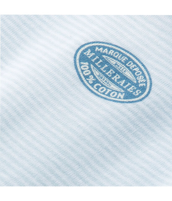 Body bebé bambino maniche lunghe millerighe blu FRAICHEUR/bianco ECUME
