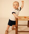 T-shirt bebè a maniche corte in jersey leggero bianco AVALANCHE/blu SMOKING