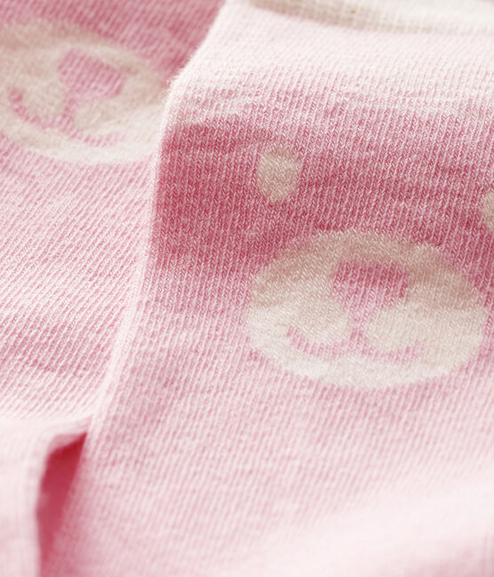 Calzini alti bebè rosa MINOIS/bianco MARSHMALLOW