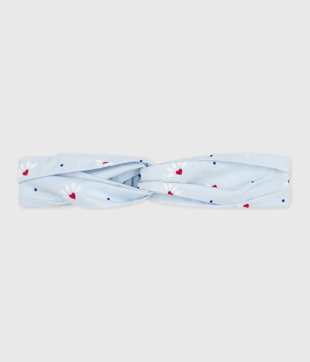 Fascia in popeline con stampa a fiori bambina blu/multicolore