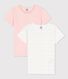 Confezione da 2 t-shirt bambina a maniche corte con stelline in cotone biologico