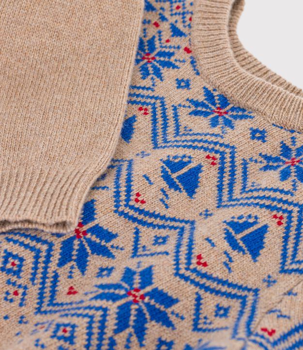 Pullover in misto lana e cotone jaquard bambino multicolore/multicolore