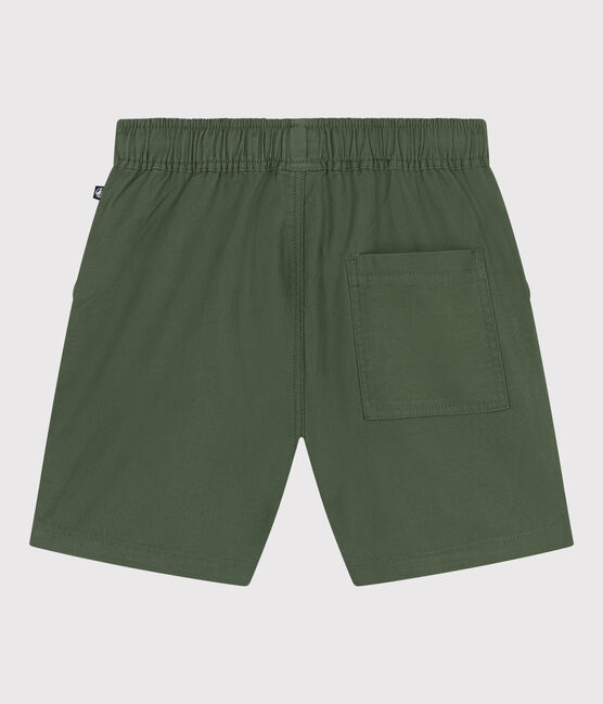 Shorts in twill di cotone e lino bambino verde CROCO