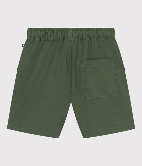 Shorts in twill di cotone e lino bambino verde CROCO
