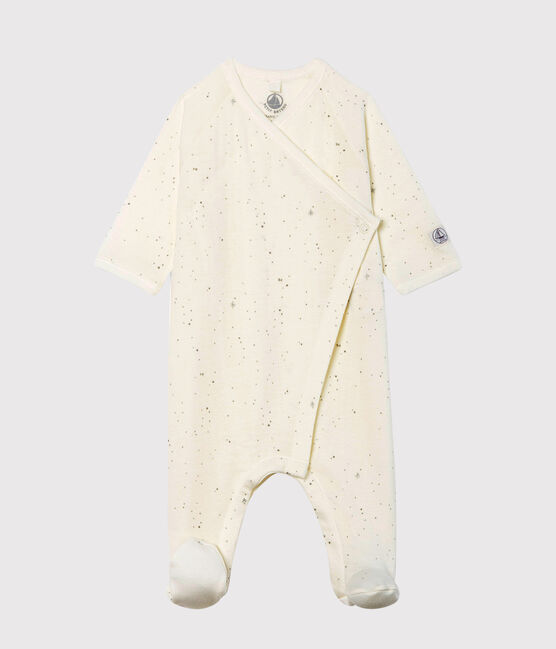 Tutina pigiama bebè in tubique bianco MARSHMALLOW/bianco MULTICO