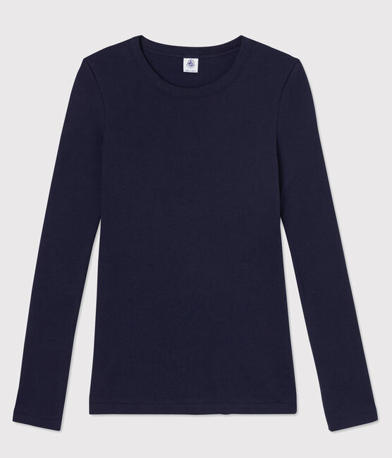 T-shirt girocollo iconica in cotone Donna blu SMOKING