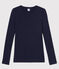 T-shirt girocollo iconica in cotone Donna blu SMOKING