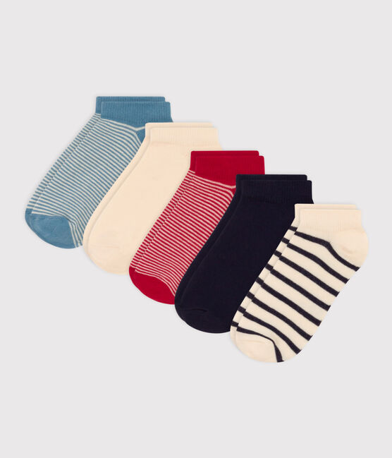 Set di 5 paia di calzini bambino in jersey di cotone a righe variante 1
