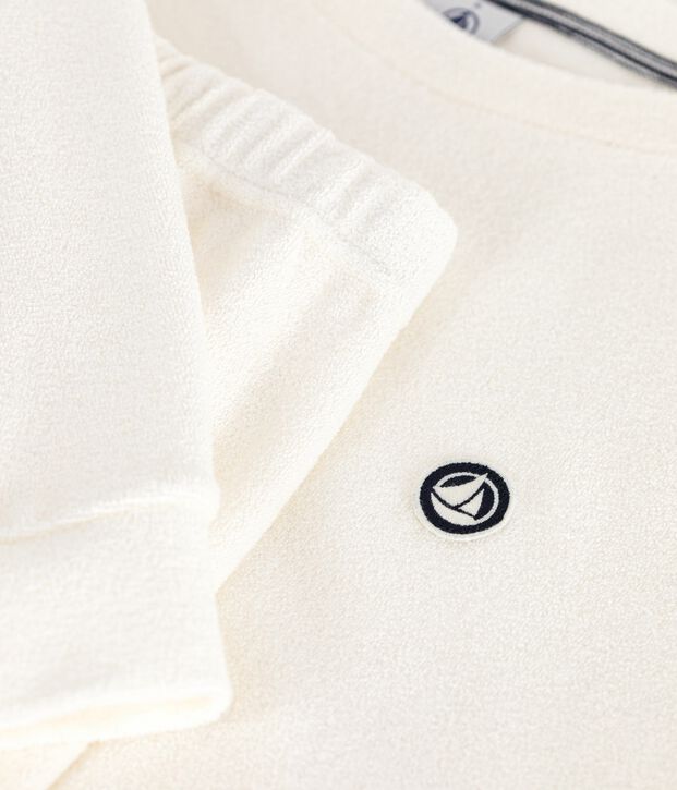 Pigiama in spugna di cotone tinta unita donna MILK