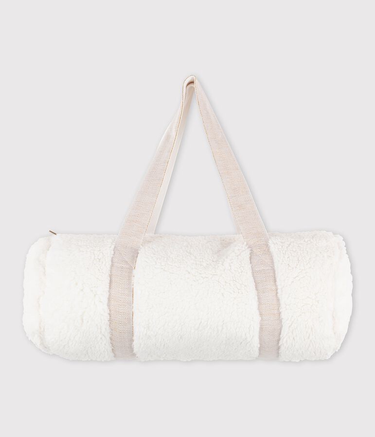 Borsa polochon in sherpa bianco