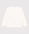 T-shirt maniche lunghe in cotone bambina bianco MARSHMALLOW