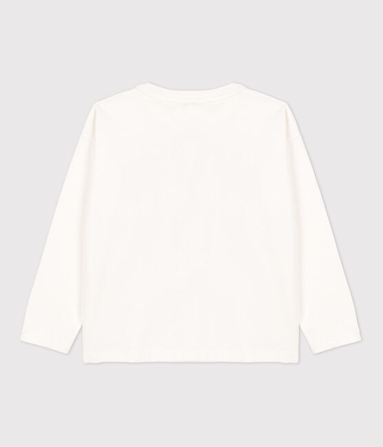 T-shirt maniche lunghe in cotone bambina bianco MARSHMALLOW
