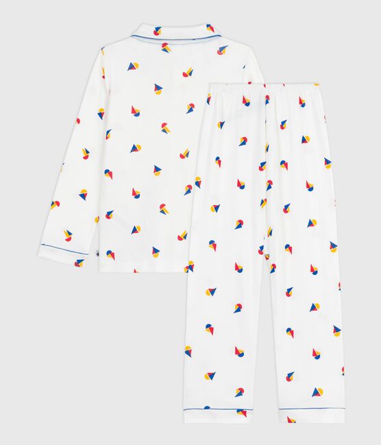 Pigiama bambino in cotone con bottoni e stampa MARSHMALLOW/ OLYMPIC/ MULTICO