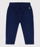 Pantaloni in tessuto felpato per neonati blu MEDIEVAL