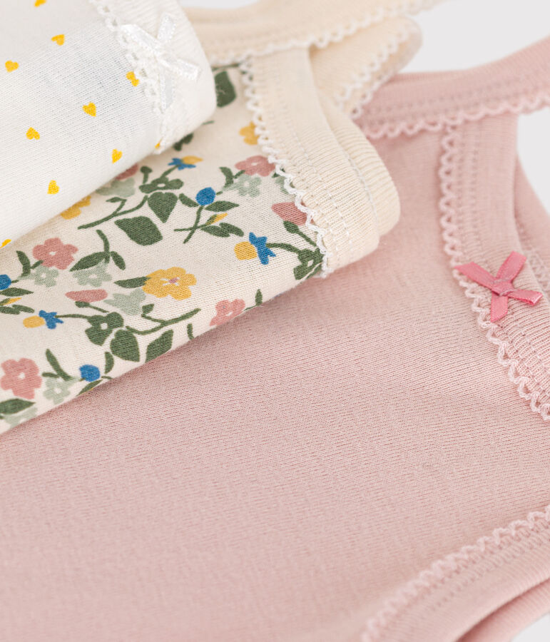 Set di 3 body con spalline a fiori beb&egrave; in cotone multicolore