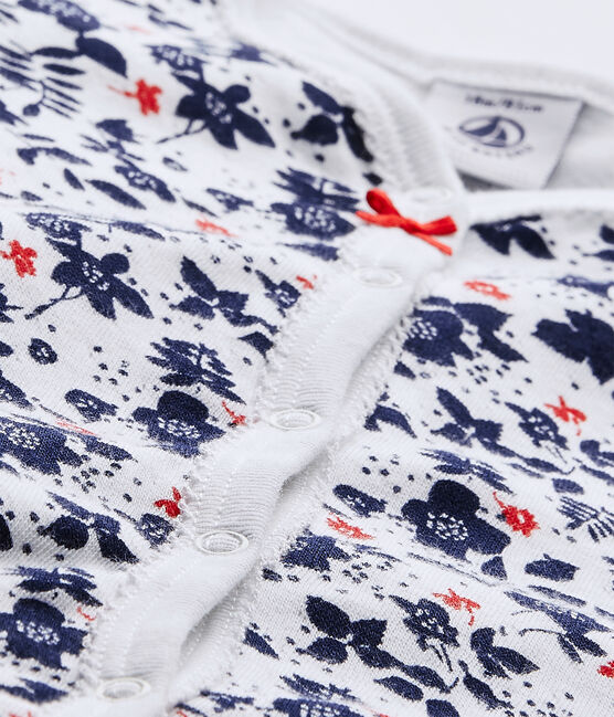 Tutina bebè bambina stampata bianco ECUME/bianco MULTICO