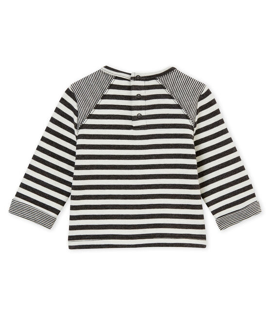 tee-shirtrigata per bebé maschio nero CITY/bianco MARSHMALLOW