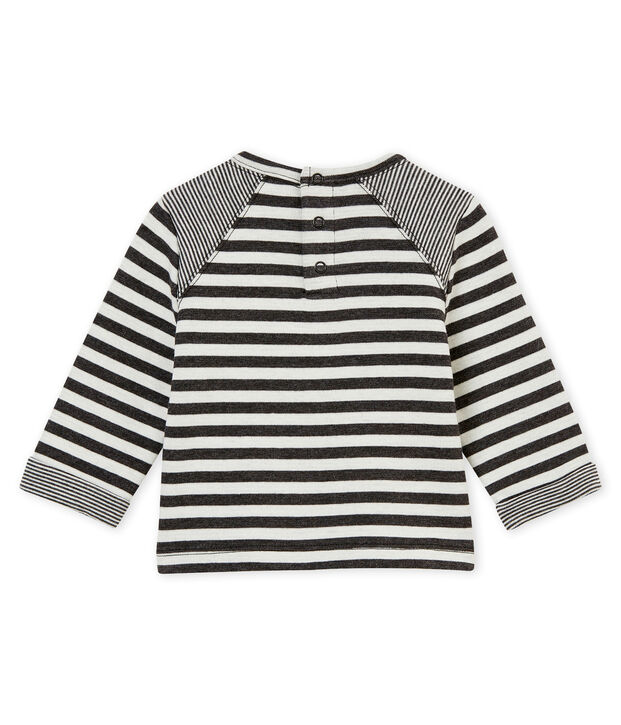 tee-shirtrigata per beb&eacute; maschio grigio/bianco