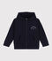 Felpa con zip e cappuccio bambino blu SMOKING