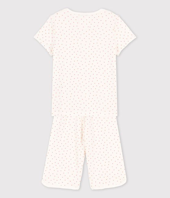 Pigiama cuoricini bambina in cotone bianco MARSHMALLOW/ PAPAYE