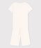 Pigiama cuoricini bambina in cotone bianco MARSHMALLOW/ PAPAYE