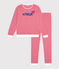 Pigiama donna in cotone rigato rosso CORRIDA/bianco MARSHMALLOW