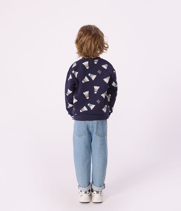 Felpa in cotone stampato bambino blu/multicolore