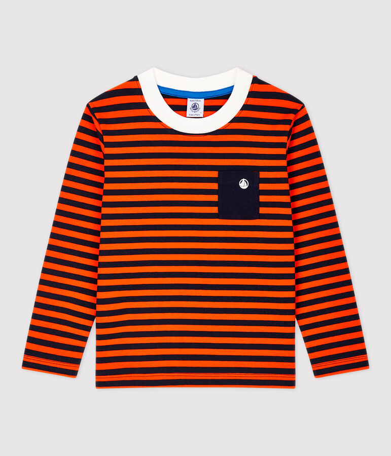 T-shirt bambino a maniche lunghe in cotone blu SMOKING/ CAROTTE