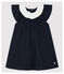 Abito body con colleto a costine bebé femmina blu SMOKING