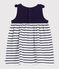 Abito senza maniche in cotone a righe neonata blu SOIR/ MARSHMALLOW