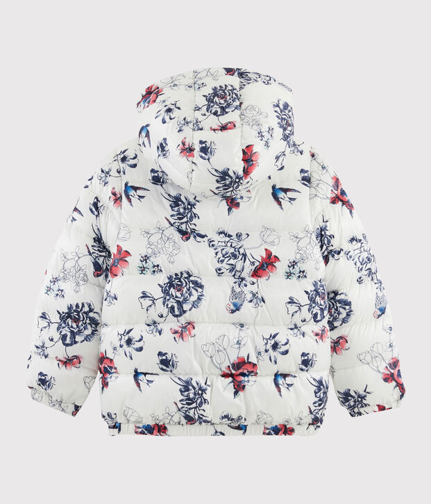 Piumino bambina bianco/multicolore