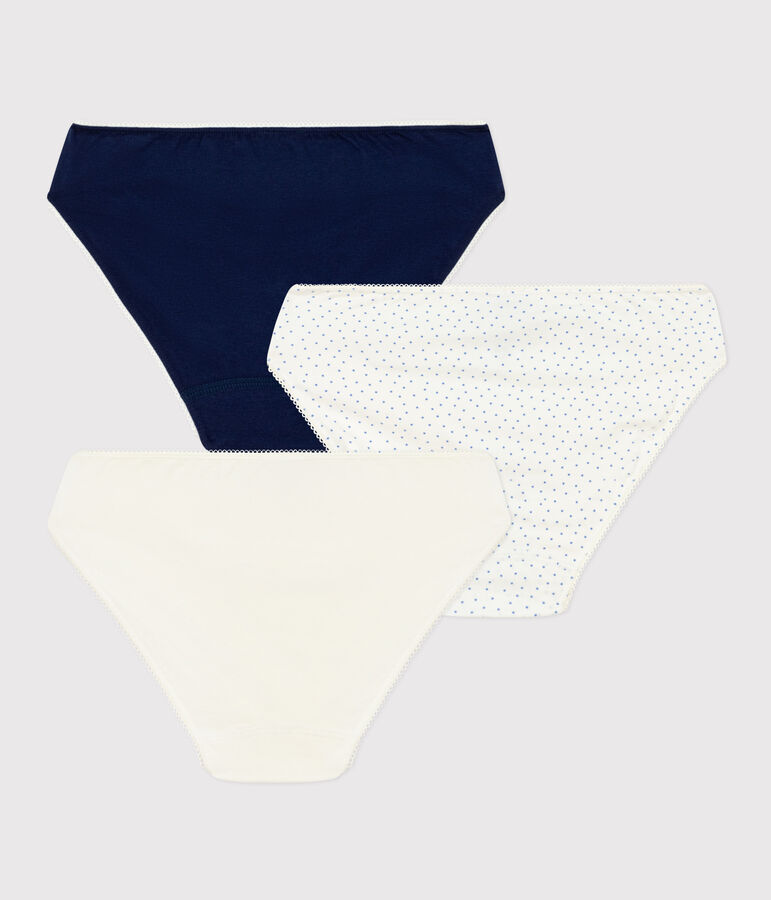 Confezione da 3 slip a pois in cotone ed elastam ragazza multicolore