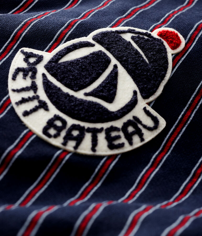 Felpa con cappuccio beb&egrave; maschietto blu/multicolore