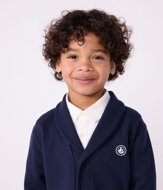 Cardigan in cotone tinta unita bambino blu SMOKING