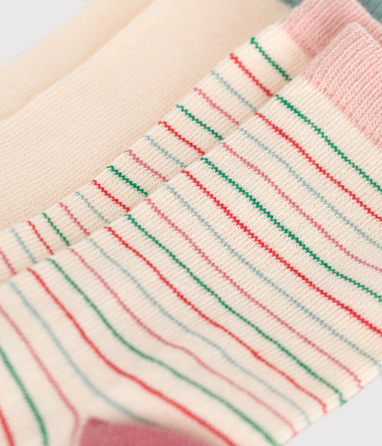 2 paia di calze in cotone a righe bambino multicolore