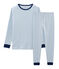 Pigiama ragazzo a costine blu ACIER/bianco MARSHMALLOW