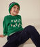 Maglia in tessuto felpato bambina/bambino verde JARDIN