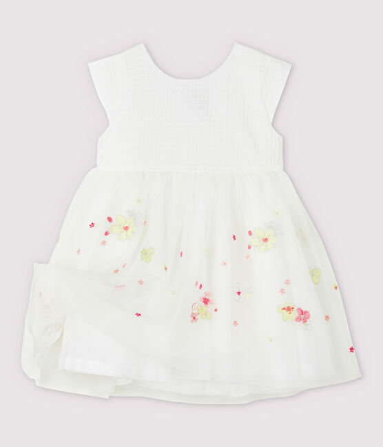 Abito da cerimonia con tulle ricamato bebè femmina bianco MARSHMALLOW/bianco MULTICO