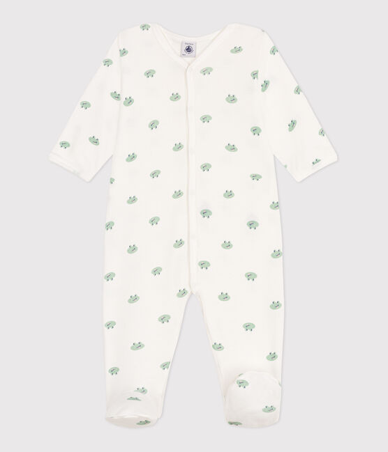 Pigiama in cotone con rane neonato bianco MARSHMALLOW/bianco MULTICO